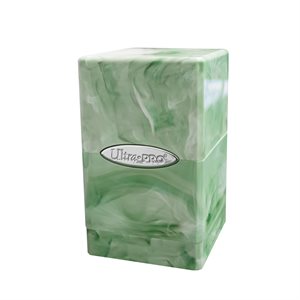 Deck Box: Satin Tower: Marble: Lime Green / White (100ct) ^ Q3 2024