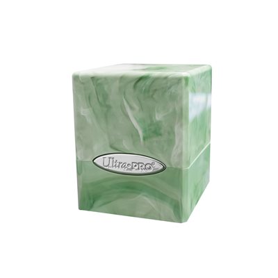 Deck Box: Satin Cube: Marble: Lime Green / White (100ct) ^ Q3 2024