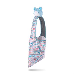Tote Bag with Plushie: (White Transgender Pride + Blue Frog) (No Amazon Sales)
