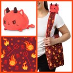 Tote Bag with Plushie: (Red Devil Cats + Red Devil Cat) (No Amazon Sales)