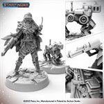 Starfinder Unpainted Miniatures: Android Mechanic (with Mechanic’s Drone)