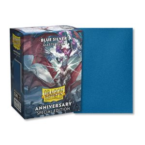 Sleeves: Dragon Shield: Special Edition: Matte DUAL: Anniversary: Blue / Silver (100) ^ JUNE 21 2024