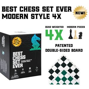 Best Chess Set Ever XL: Modern Style 4x (Black and Green Reversible) (No Amazon Sales) ^ Q1 2024