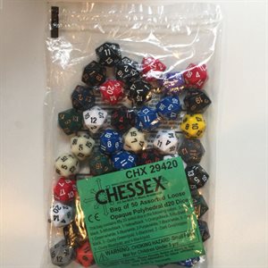 Opaque: Bag Of 50 Assorted D20