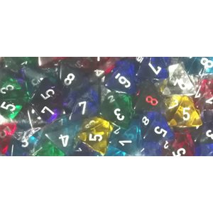 Translucent: Bag of 50 Assorted Polyhedral D8