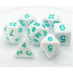 7 Pc RPG Set: White with Pastel Teal (No Amazon Sales)