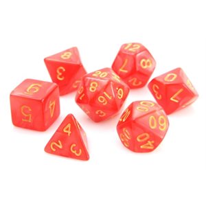 7 Pc RPG Set: Red Swirl with Gold (No Amazon Sales)