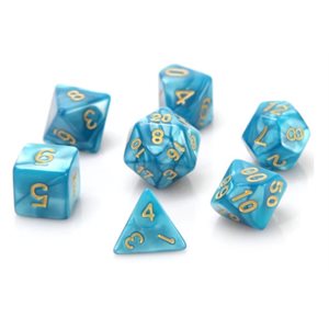 7 Pc RPG Set: Teal Swirl with Gold (No Amazon Sales)