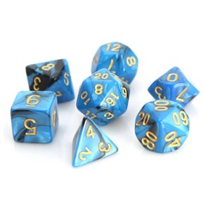 7 Pc RPG Set: Blue and Black Marble (No Amazon Sales)
