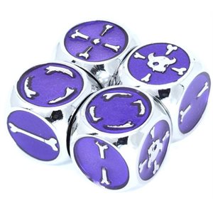 Set of 4 Brute Force Fudge Dice With Bag: Silver Amethyst (No Amazon Sales)