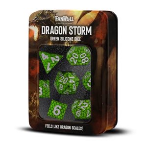 Dice: Dragon Storm: Silicone 7pc Set: Green Dragon Scales ^ Q2 2024
