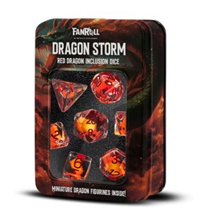 Dice: Dragon Storm: Resin 7pc Set: Red Dragon ^ Q 2024