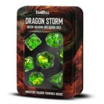 Dice: Dragon Storm: Resin 7pc Set: Green Dragon ^ Q3 2024