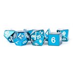 Dice: Metal 16mm 7pc Set: Blue ^ Q3 2024