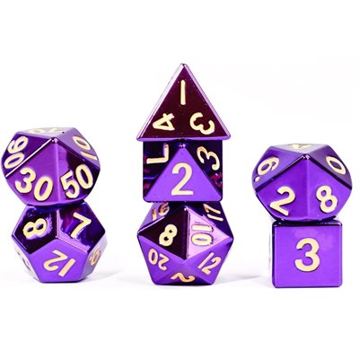 Dice: Metal 16mm 7pc Set: Purple ^ Q2 2024