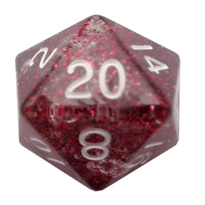 Dice: Acrylic 35mm D20: Ethereal Light Purple w / White Numbers