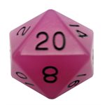 Dice: Acrylic 35mm D20: Glow in the Dark: Purple w /  Black Numbers ^ Q3 2024