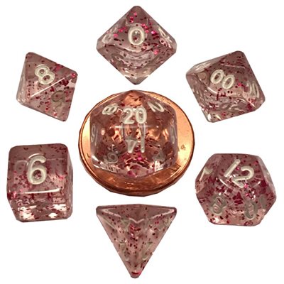 Dice: Mini 10mm 7pc Set: Ethereal Light Purple ^ Q2 2024