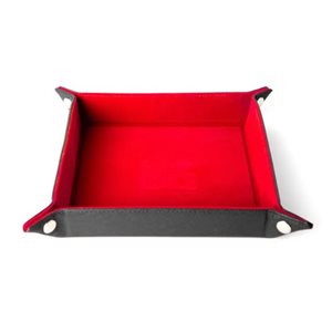 Dice Tray: Leather Backed Fold Up Dice Tray: Red ^ Q2 2024