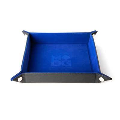 Dice Tray: Leather Backed Fold Up Dice Tray: Blue ^ Q2 2024