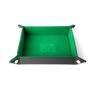 Dice Tray: Leather Backed Fold Up Dice Tray: Green ^ Q3 2024
