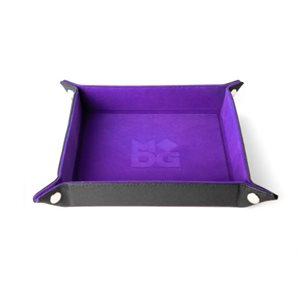 Dice Tray: Leather Backed Fold Up Dice Tray: Purple ^ Q2 2024