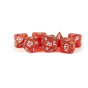 Dice: Resin 16mm 7pc Set: Icy Opal Red ^ Q2 2024