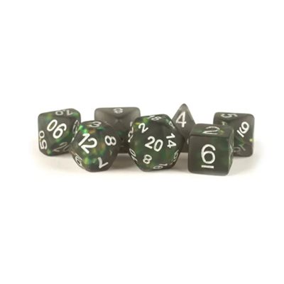 Dice: Resin 16mm 7pc Set: Icy Opal Black ^ Q3 2024