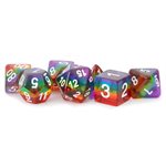 Dice: Resin 16mm 7pc Set: Translucent Rainbow ^ Q2 2024