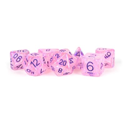 Dice: Resin 16mm 7pc Set: Flash Pink ^ Q2 2024