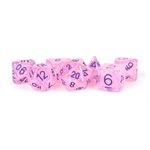 Dice: Resin 16mm 7pc Set: Flash Pink ^ Q3 2024