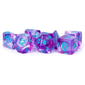 Dice: Resin 16mm 7pc Set: Unicorn Violet Infusion ^ Q3 2024