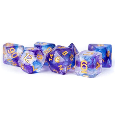 Dice: Resin 16mm 7pc Set: Unicorn Midnight Fantasy