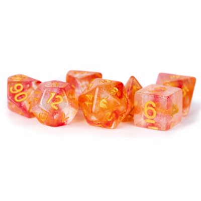 Dice: Resin 16mm 7pc Set: Unicorn Mystic Embers