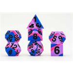 Dice: Sharp Edge Silicon Rubber 16mm 7pc Set: Pride: Bisexual ^ Q2 2024