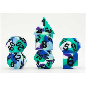 Dice: Sharp Edge Silicon Rubber 16mm 7pc Set: Pride: Gay Men ^ Q2 2024