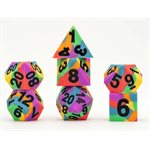 Dice: Sharp Edge Silicon Rubber 16mm 7pc Set: Pride: Rainbow Flag ^ Q2 2024