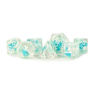 Dice: Resin 16mm 7pc Set: Snowflake Dice ^ Q3 2024