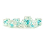 Dice: Resin 16mm 7pc Set: Snowflake Dice ^ Q2 2024