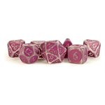 Dice: Enamel Acrylic 16mm 7pc Set: Ice w / Purple Enamel ^ Q3 2024