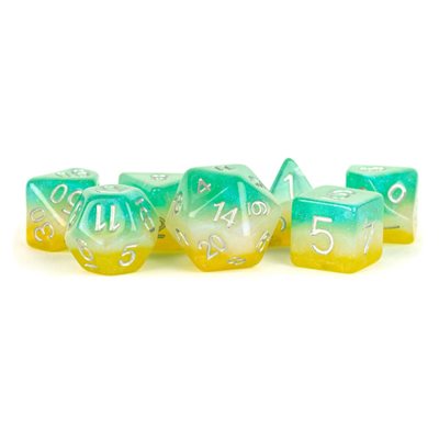 Dice: Resin 16mm 7pc Set: Layered Stardust Tropics ^ Q2 2024