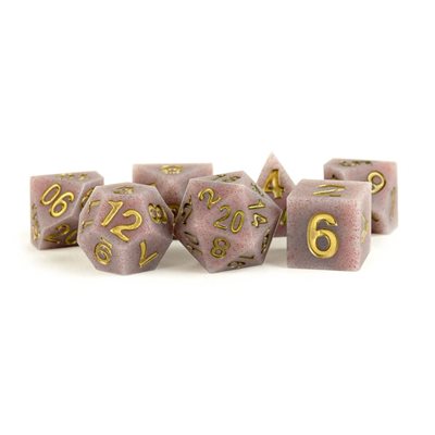 Dice: Sharp Edge Silicon Rubber 16mm 7pc Set: Volcanic Soot ^ Q3 2024