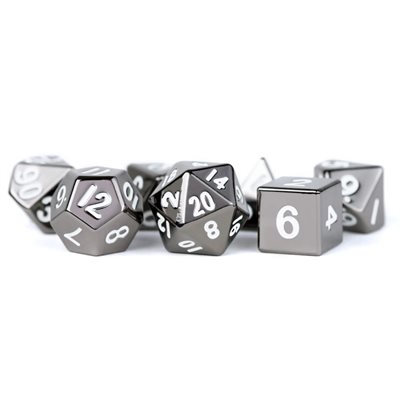 Dice: Metal 16mm 7pc Set: Sterling Gray ^ Q3 2024