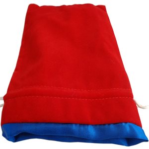 Dice Bag: Large Velvet Dice Bag: Red w / Blue Satin ^ Q2 2024