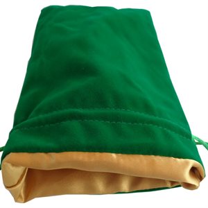 Dice Bag: Large Velvet Dice Bag: Green w / Gold Satin ^ Q2 2024