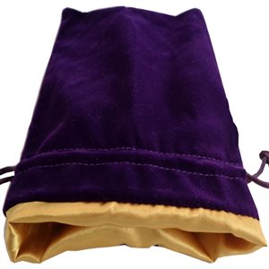 Dice Bag: Large Velvet Dice Bag: Purple w / Gold Satin ^ Q2 2024