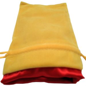 Dice Bag: Small Velvet Dice Bag: Gold w / Red Satin ^ Q2 2024