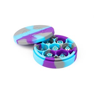Dice Case: Silicone Round: Purple / Gray / Light Blue ^ Q2 2024
