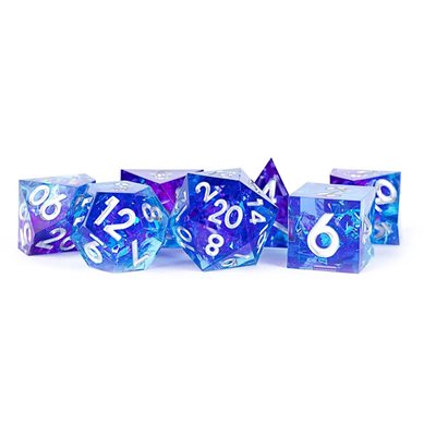 Dice: Handcrafted Sharp Edge Resin 7pc Set: Ocenaic Flare ^ Q2 2024