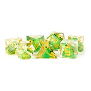 Dice: Handcrafted Sharp Edge Resin 7pc Set: Frog Dice ^ Q2 2024